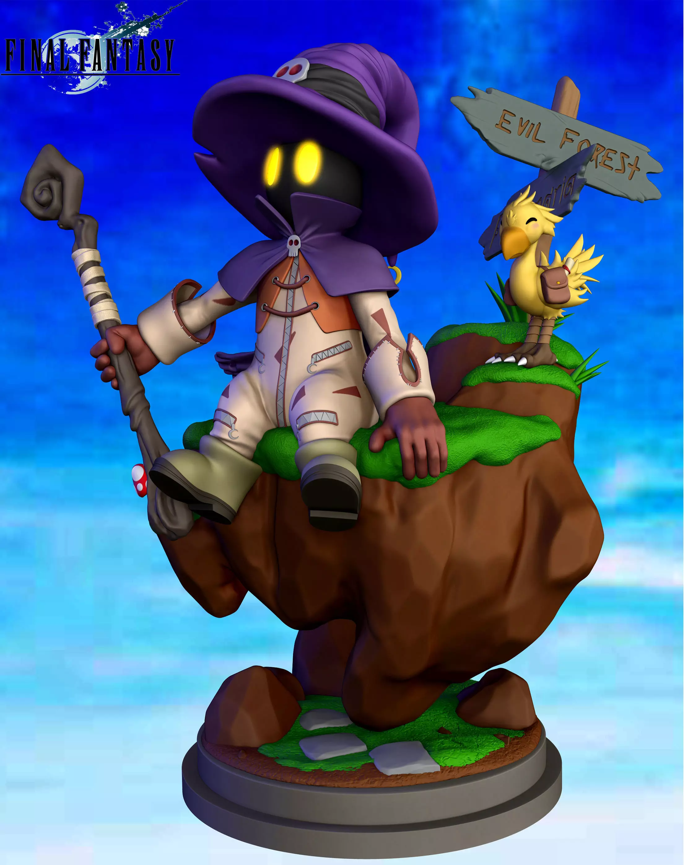 Vivi  and Chocobo  Final Fantasy 3D print model_0