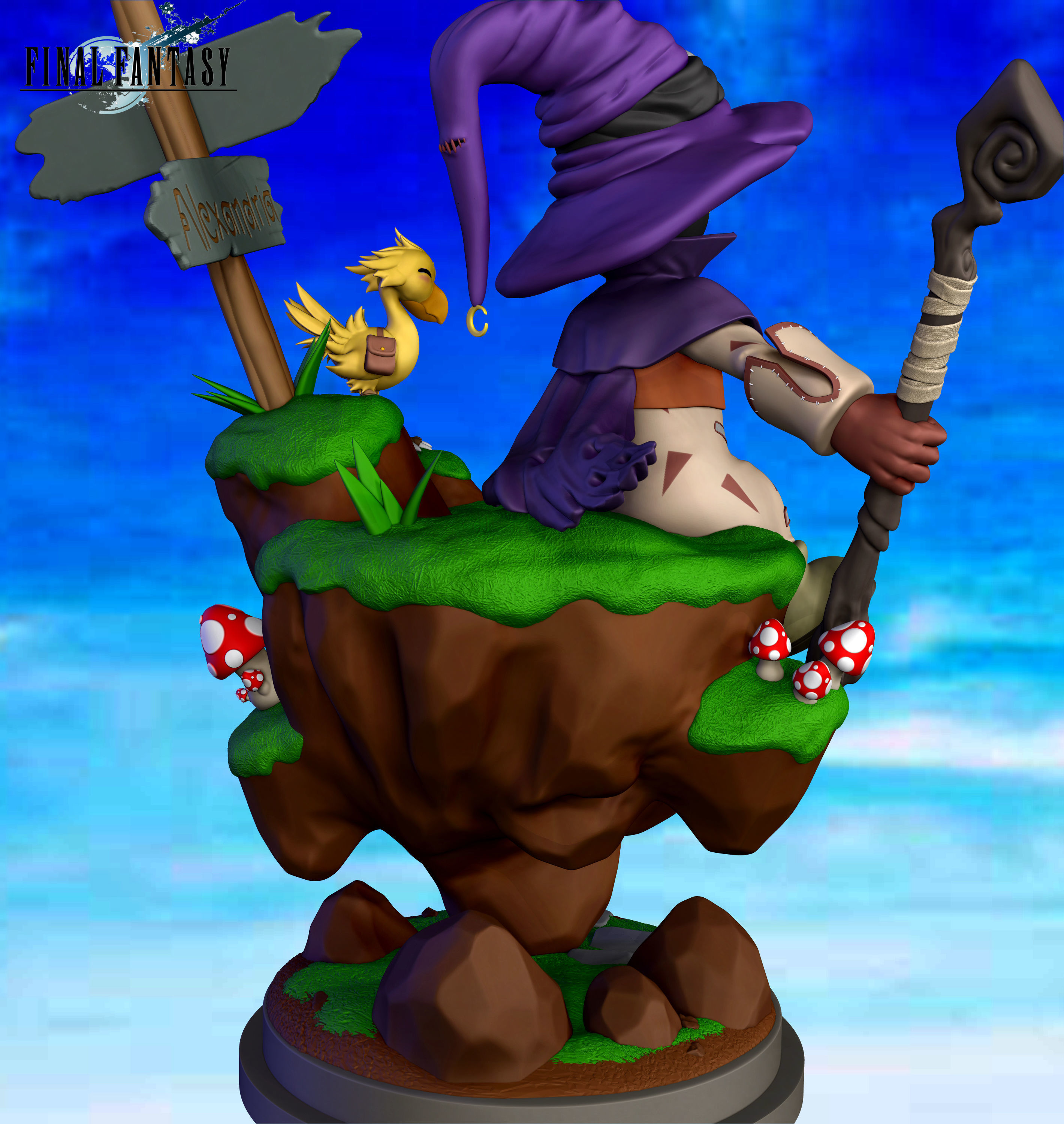 Vivi  and Chocobo  Final Fantasy 3D print model_1