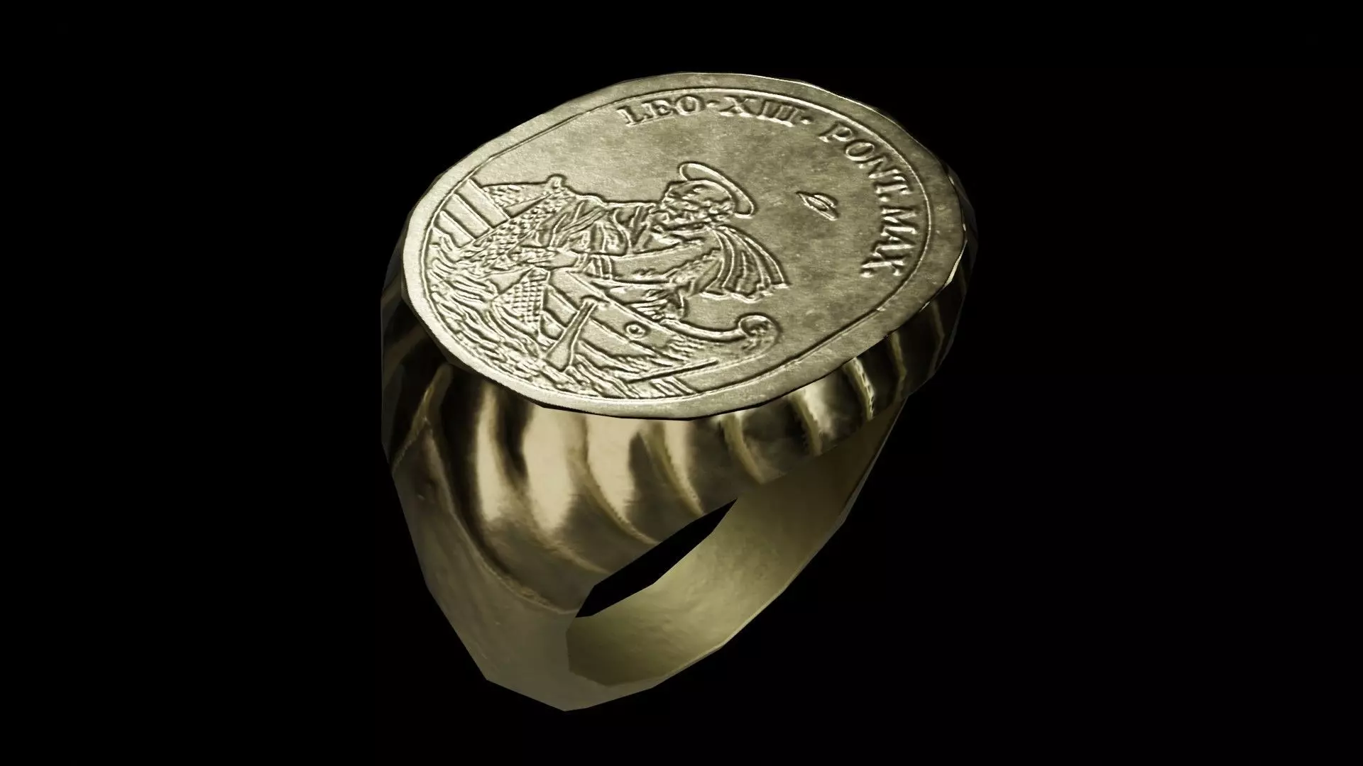Fisherman ring - Game asset Low-poly 3D model