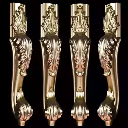 Classic carving leg baroque style STL file included