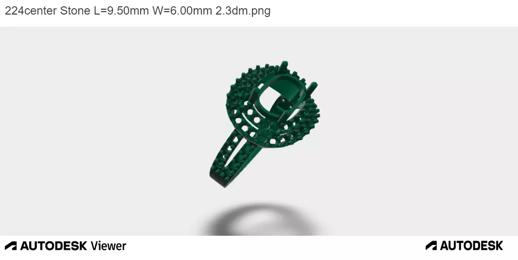 Elegant Women 3D Ring Model with Oval Center Stone 3D print model