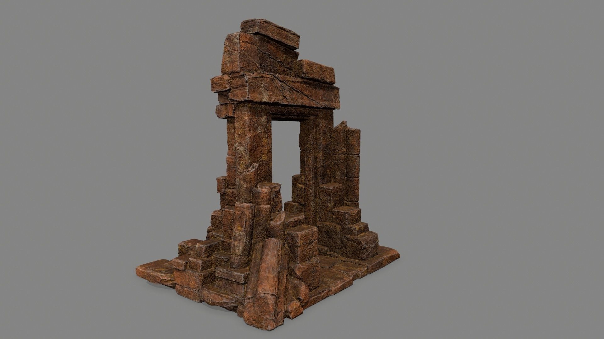 Rock  Gate Low-poly 3D model_7