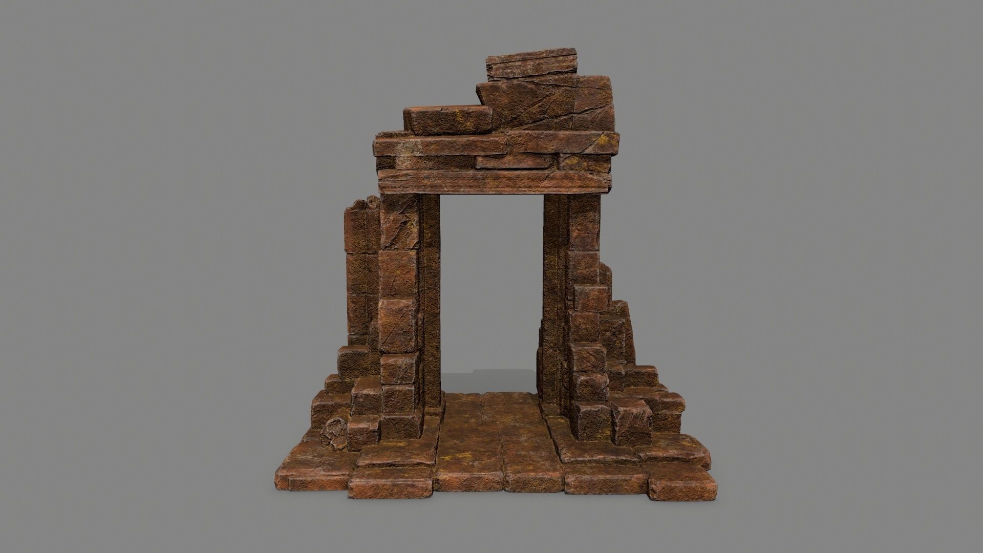 Rock  Gate Low-poly 3D model_2
