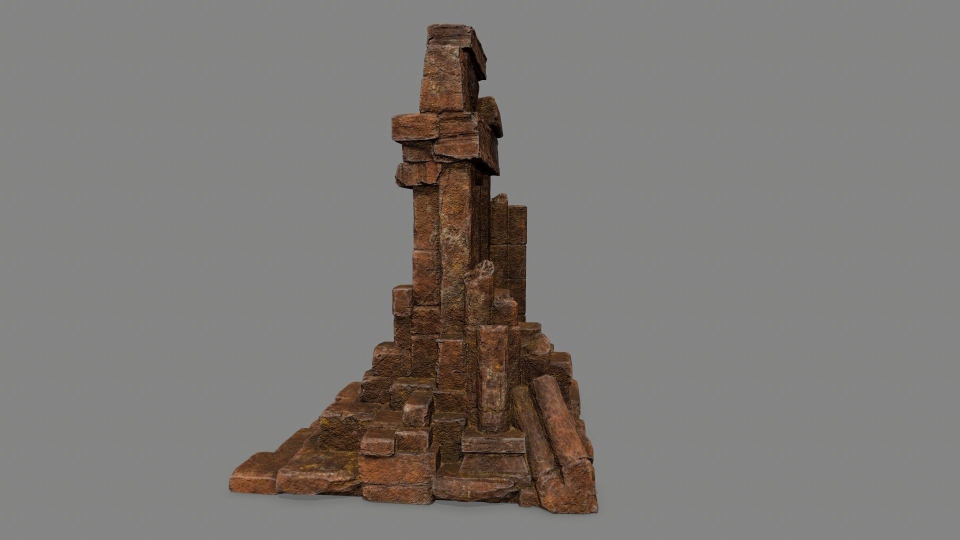 Rock  Gate Low-poly 3D model_8