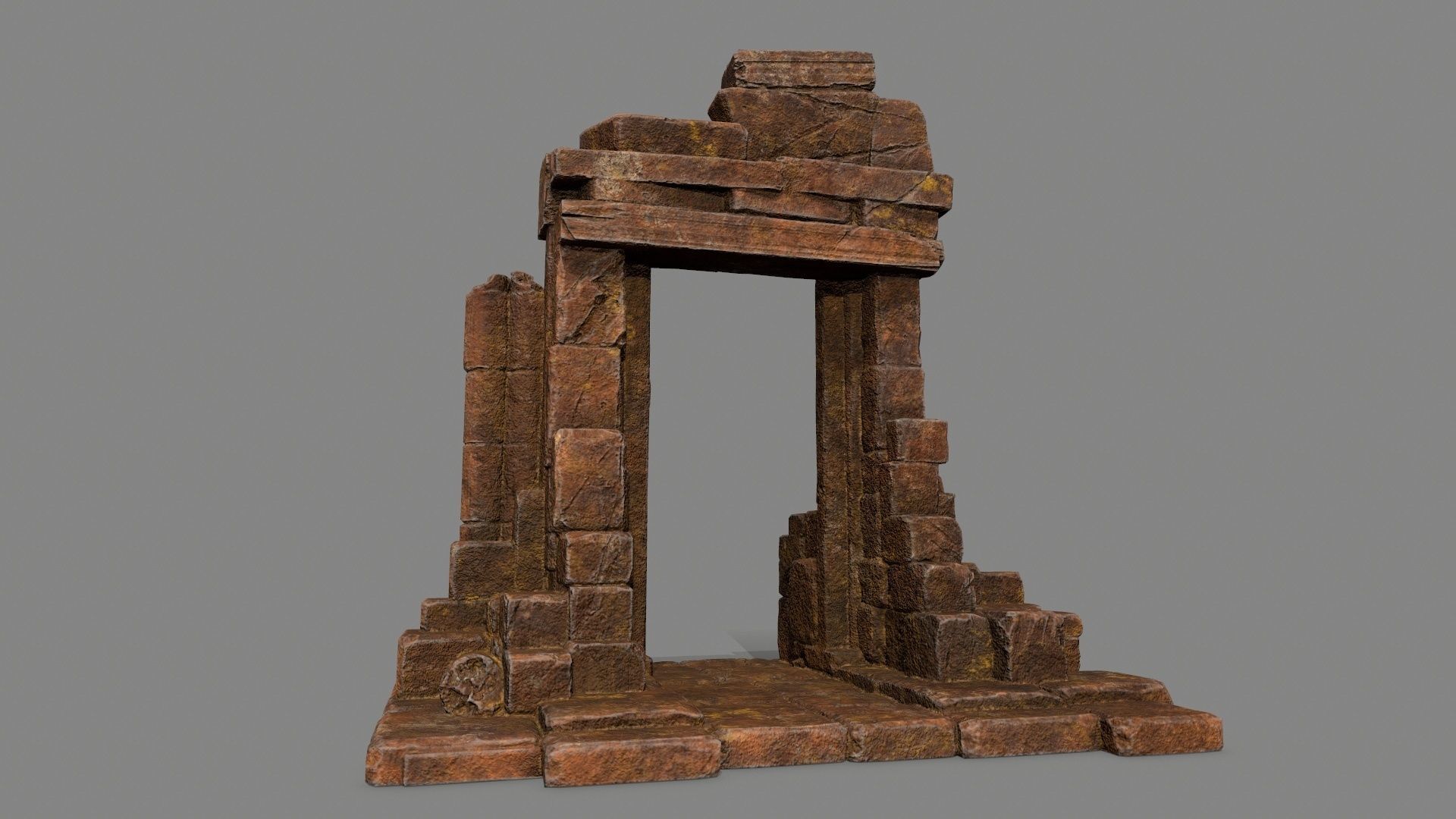 Rock  Gate Low-poly 3D model_1