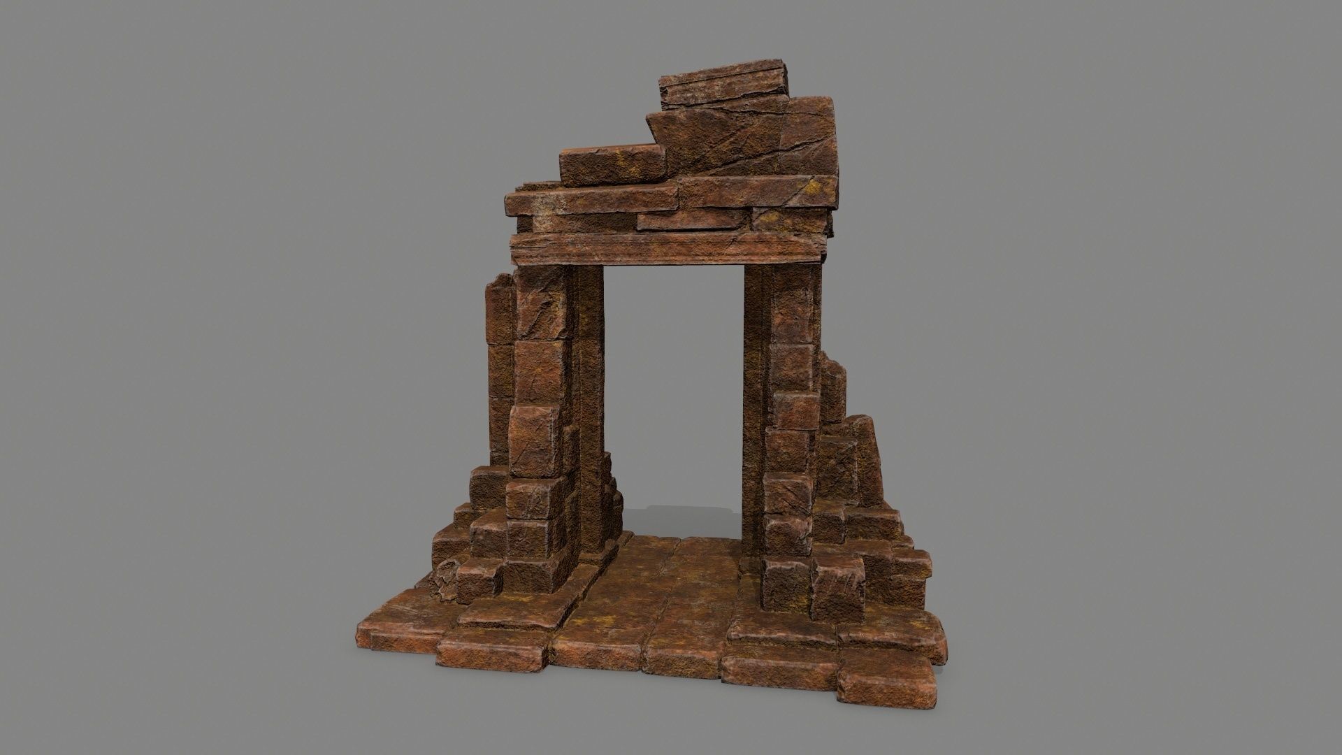 Rock  Gate Low-poly 3D model_10