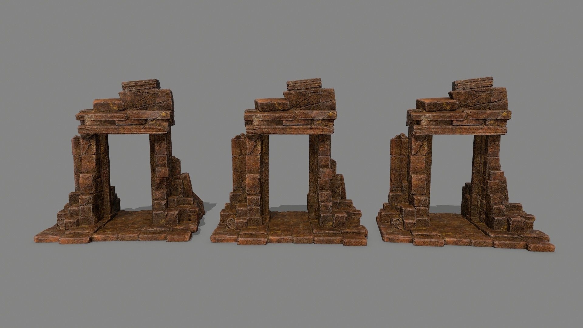 Rock  Gate Low-poly 3D model_11
