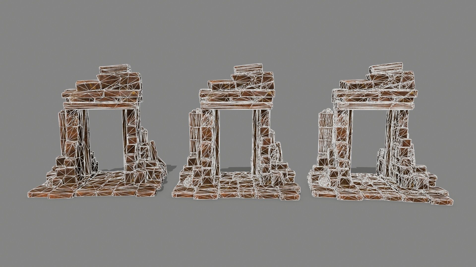 Rock  Gate Low-poly 3D model_12