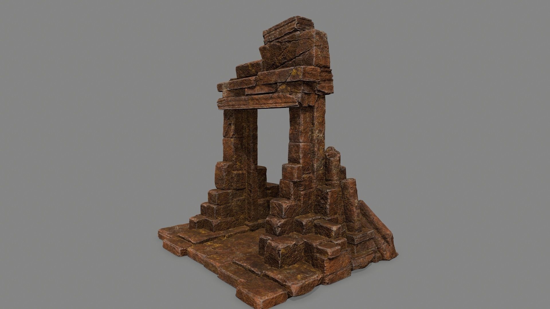 Rock  Gate Low-poly 3D model_9