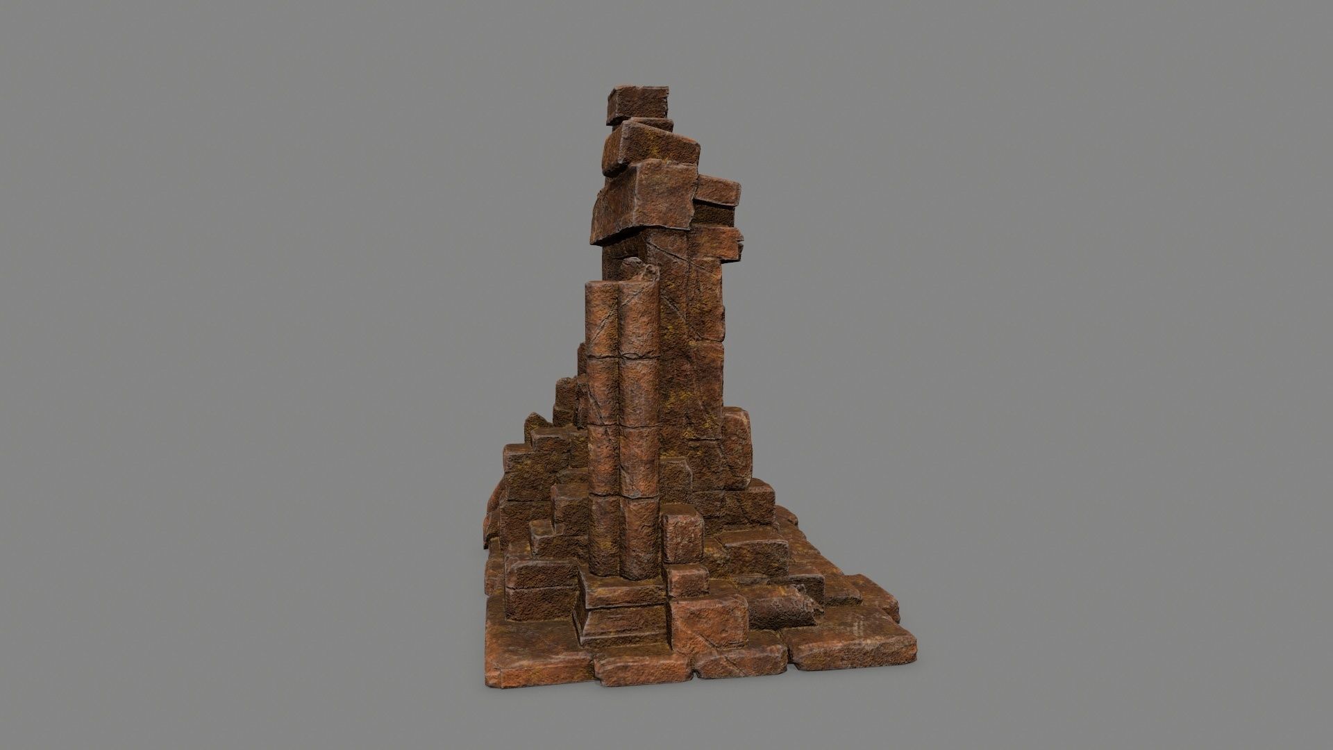 Rock  Gate Low-poly 3D model_4