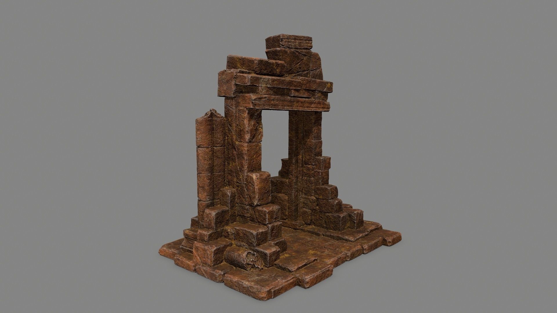 Rock  Gate Low-poly 3D model_3