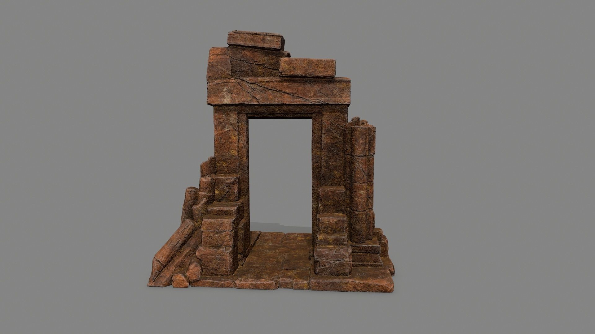 Rock  Gate Low-poly 3D model_6