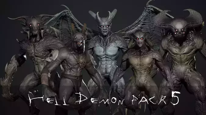 Hell Demon Pack 5 3D Model Collection