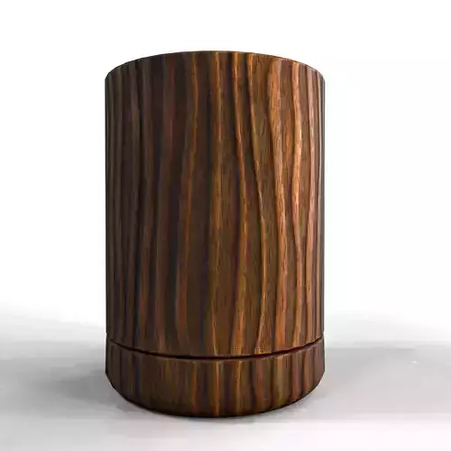 Abstract aged Wooden vase for flowers or pens or pencils