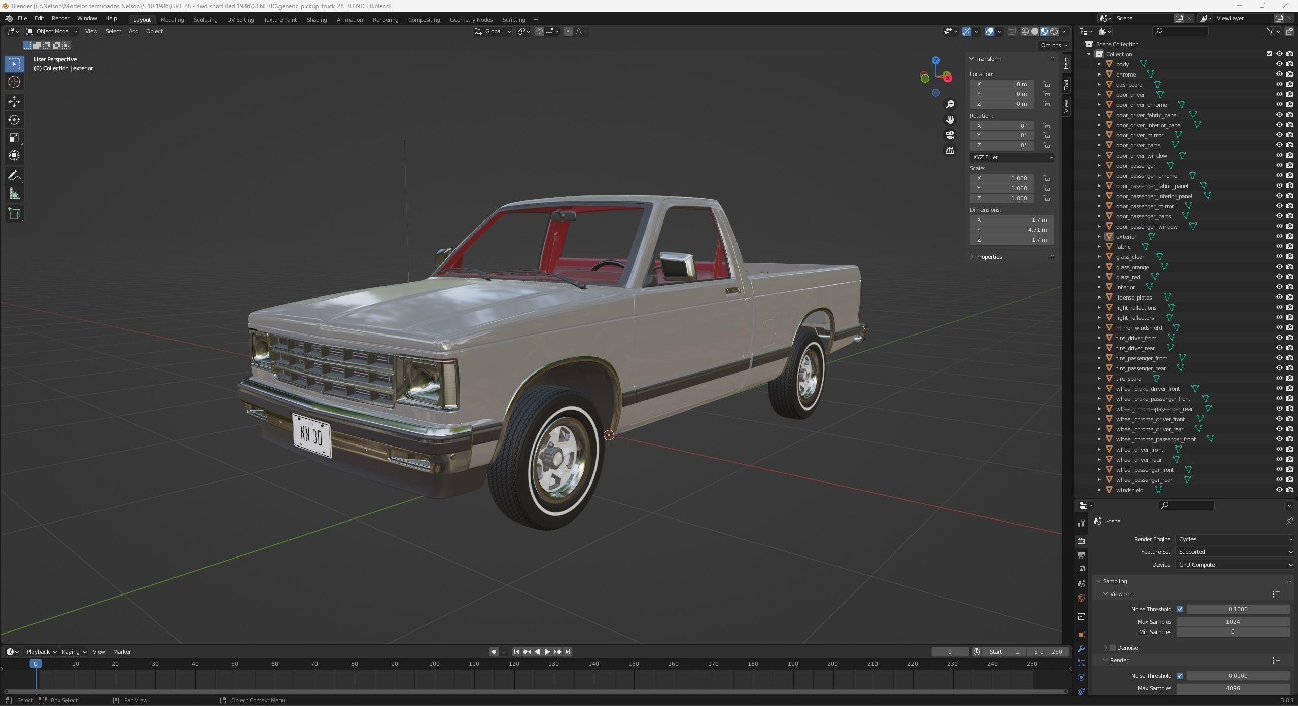 GENERIC PICKUP TRUCK 28 3D model_23