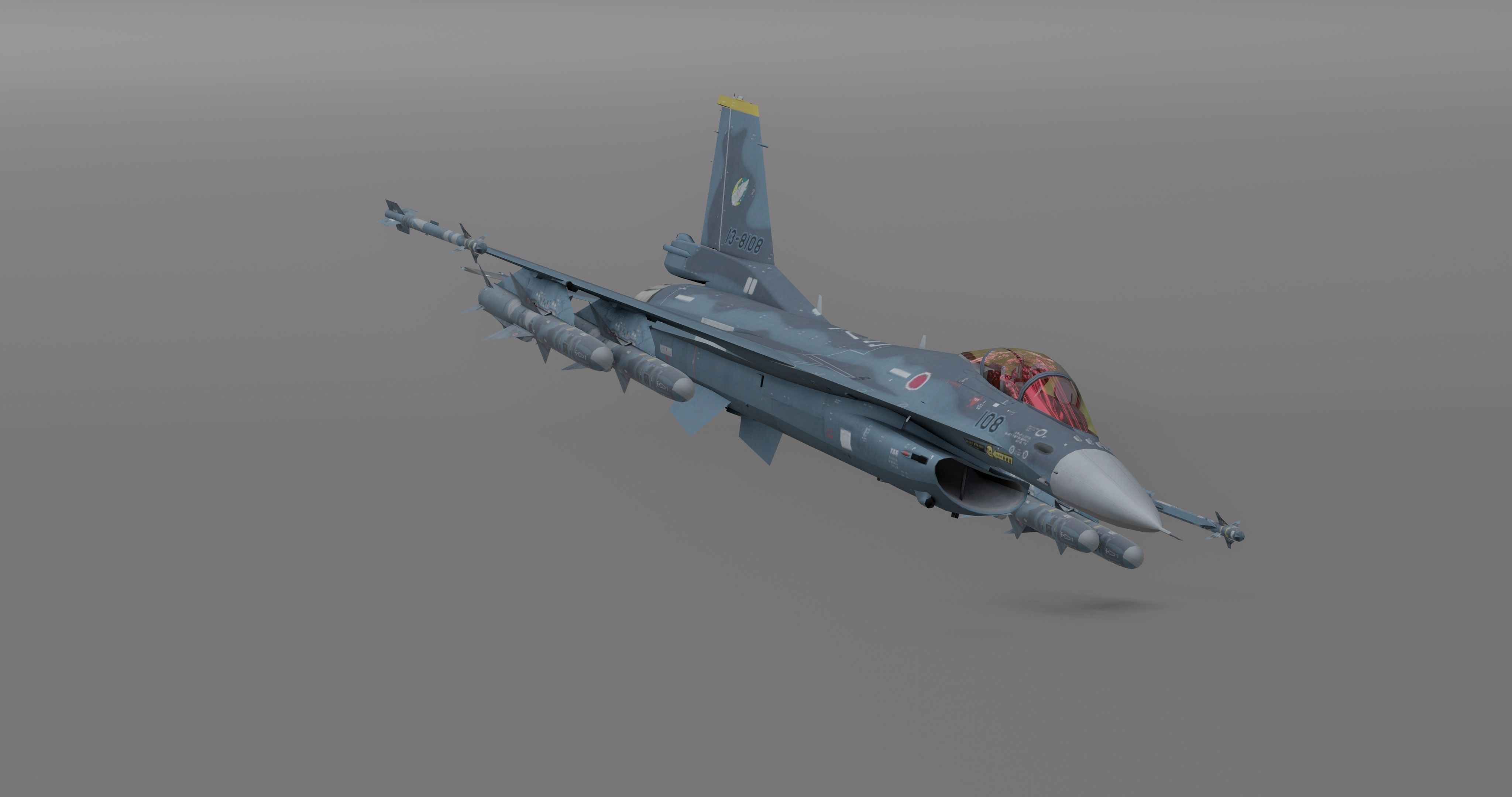 Pack Falcon Fighter Jets - 14 Aircrafts Low-poly 3D model_85