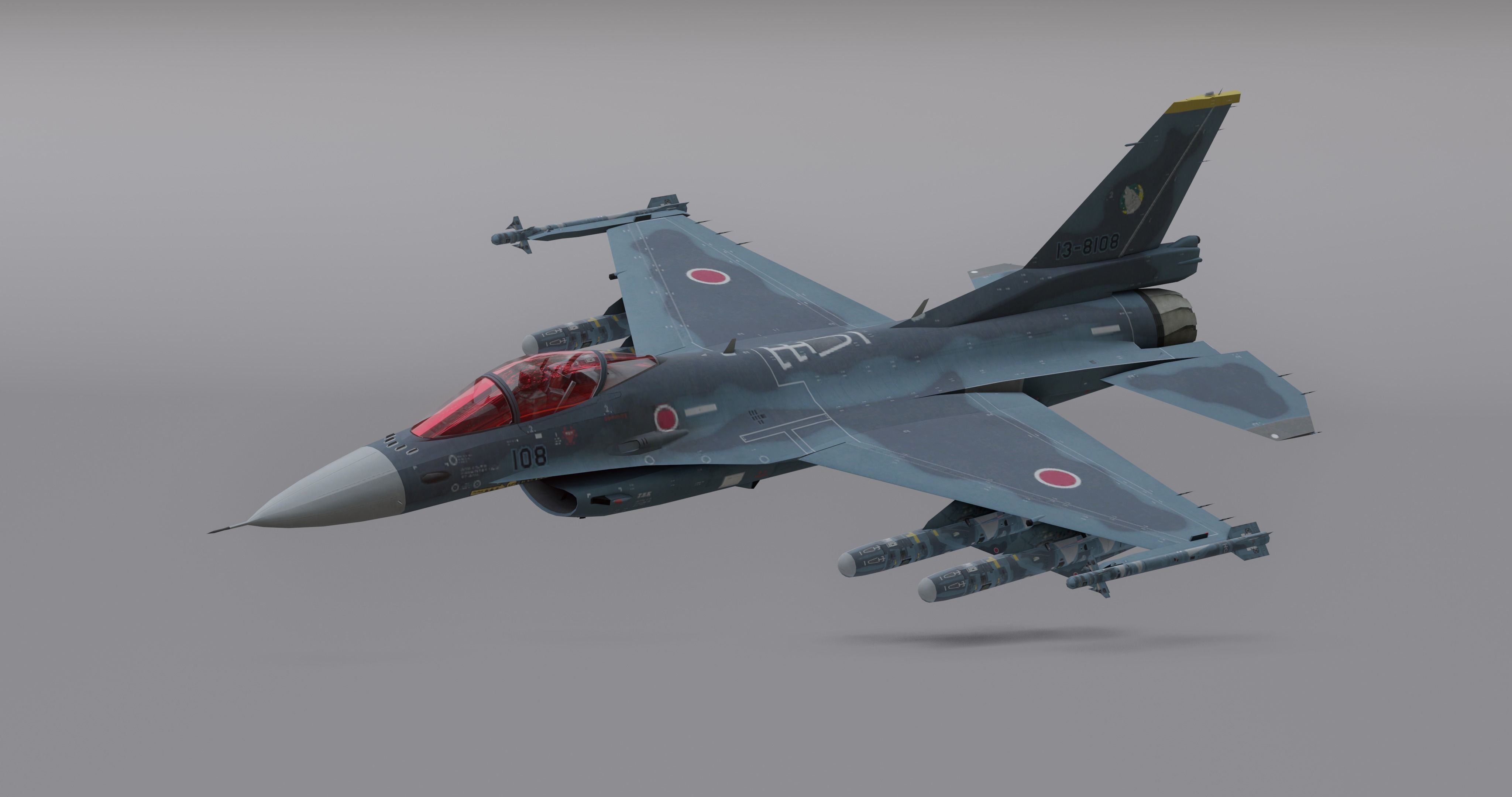 Pack Falcon Fighter Jets - 14 Aircrafts Low-poly 3D model_84