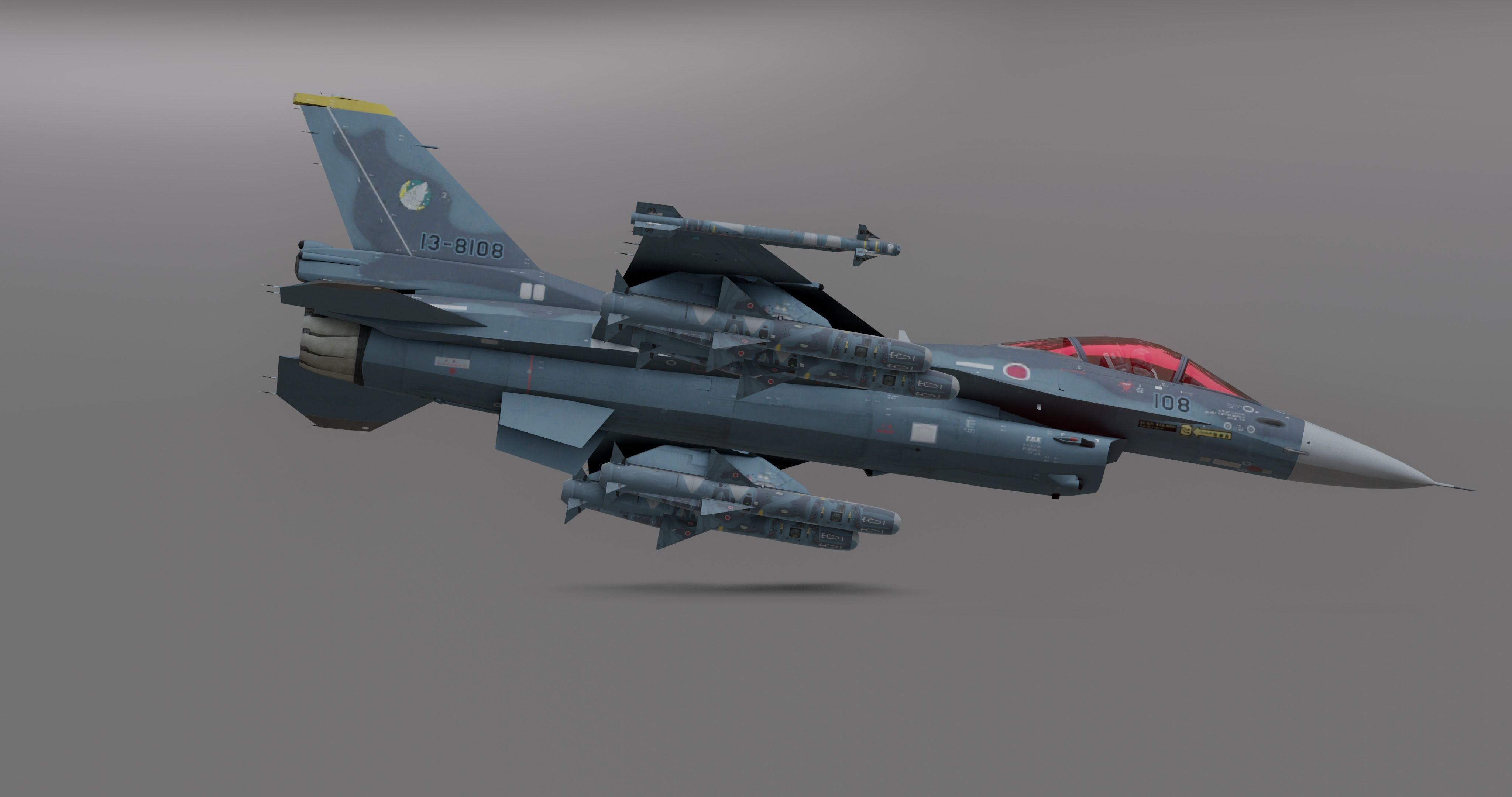 Pack Falcon Fighter Jets - 14 Aircrafts Low-poly 3D model_87