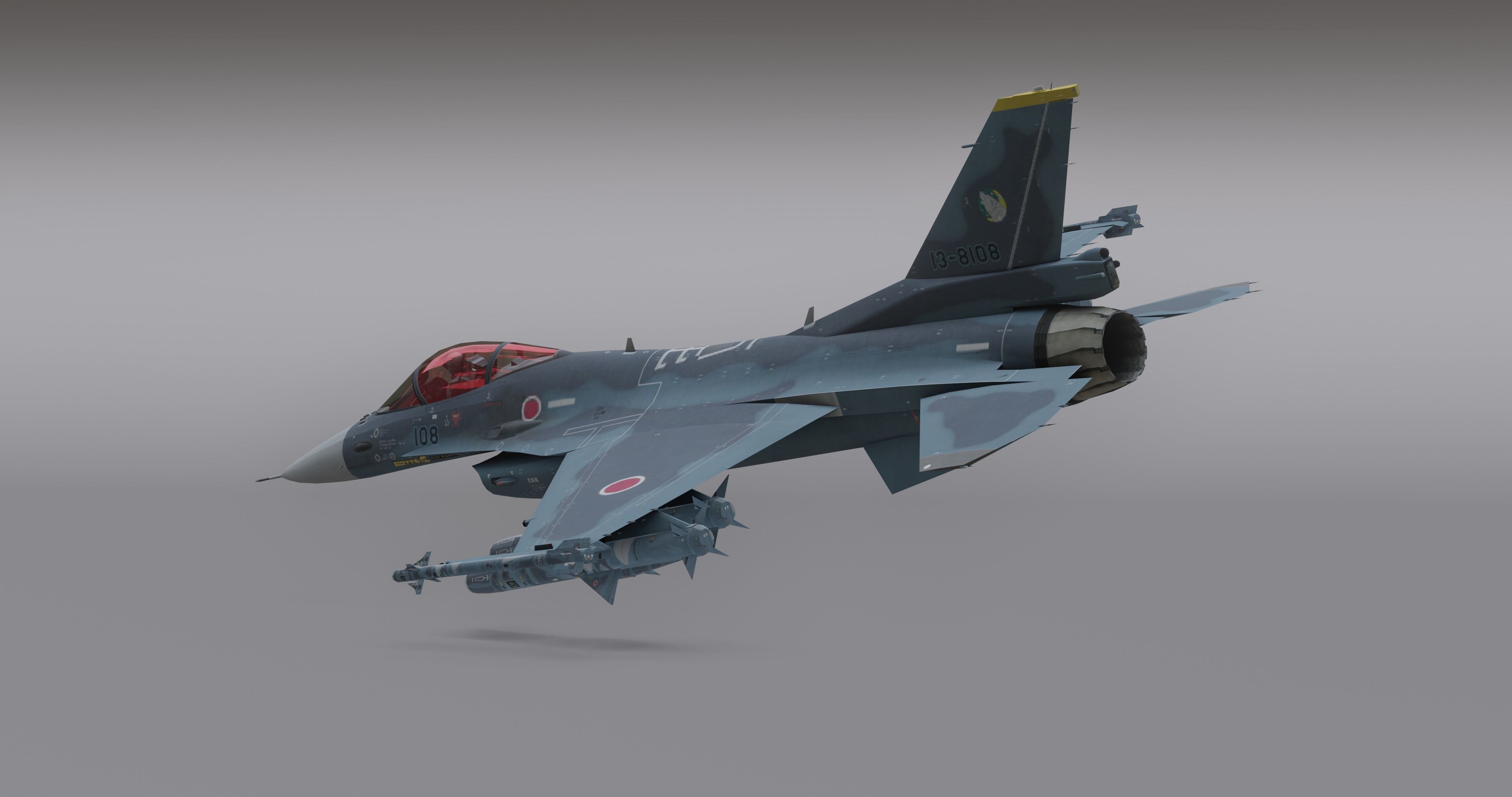 Pack Falcon Fighter Jets - 14 Aircrafts Low-poly 3D model_89