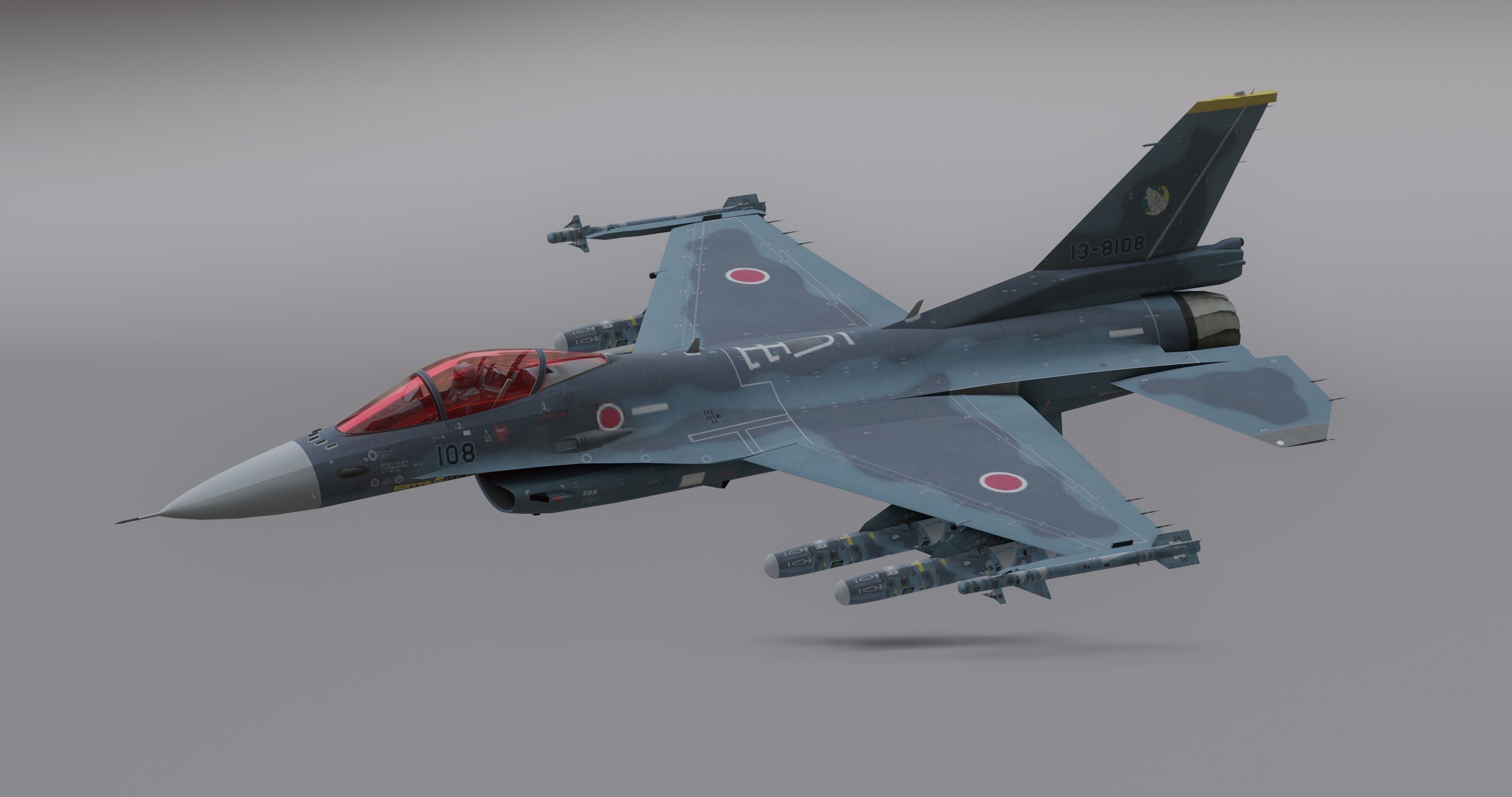 Pack Falcon Fighter Jets - 14 Aircrafts Low-poly 3D model_83