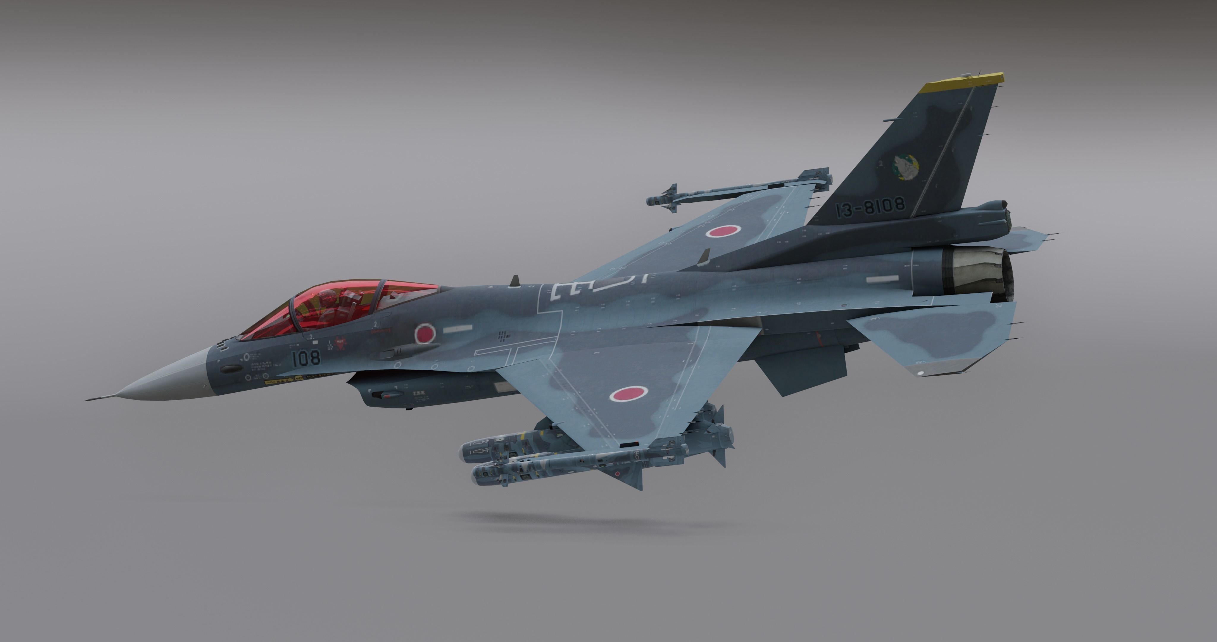 Pack Falcon Fighter Jets - 14 Aircrafts Low-poly 3D model_81