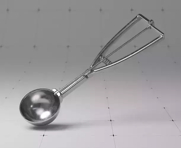 Ice Cream Serving Scoop Detailed Photorealistc Model 