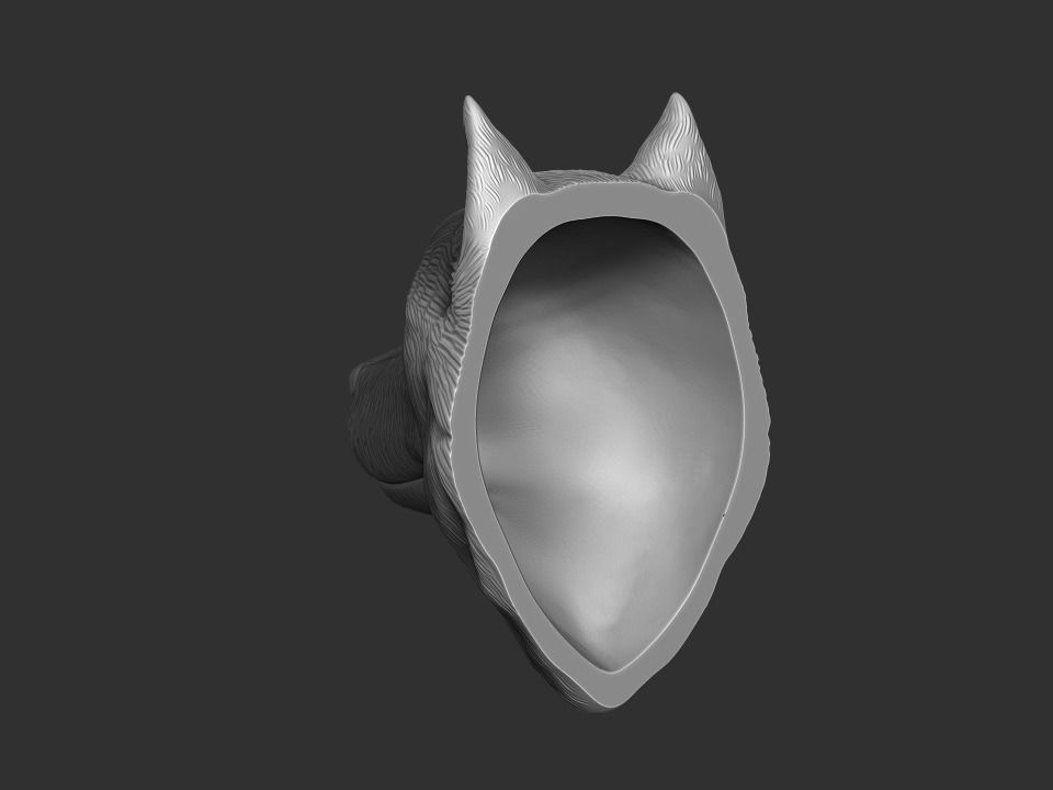 Dog head 3D print model_3