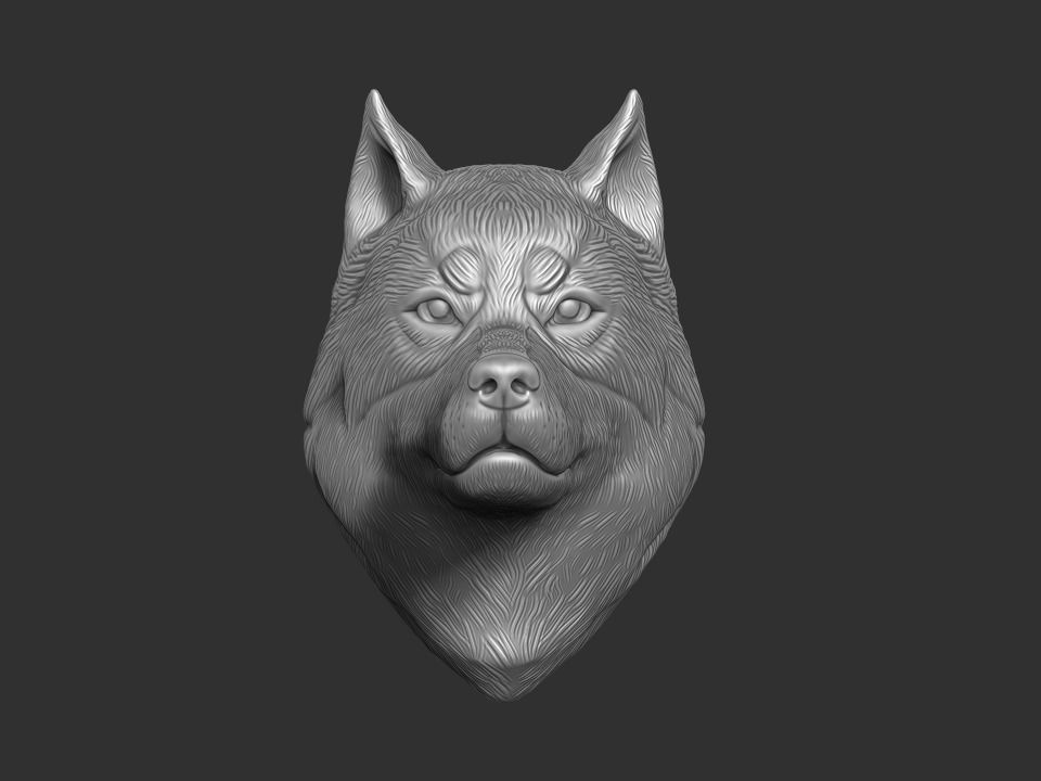 Dog head 3D print model_1