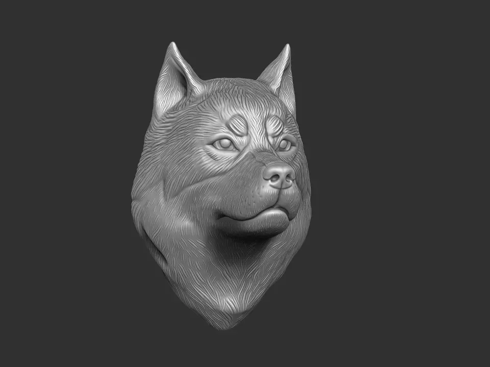 Dog head 3D print model_0