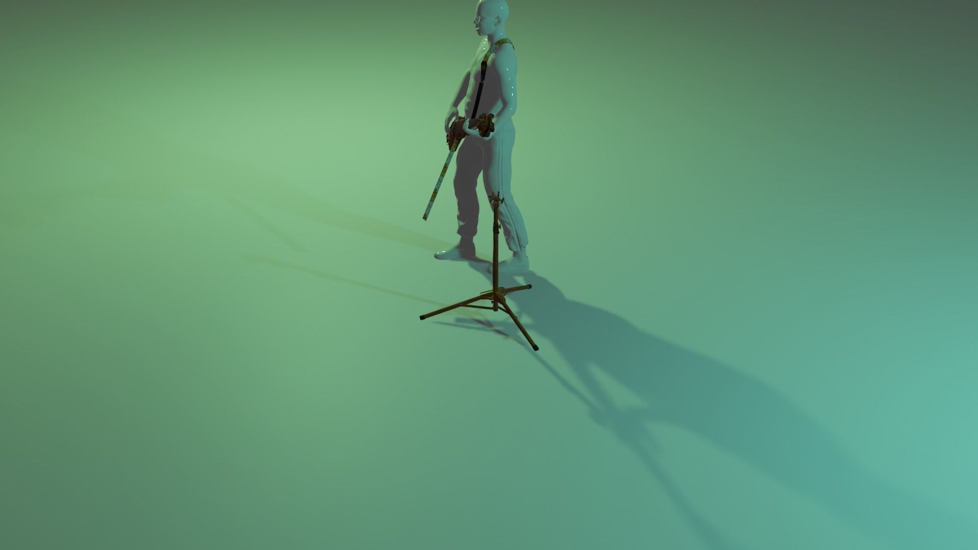 3D Character Man Playing Guitar Low-poly 3D model_2