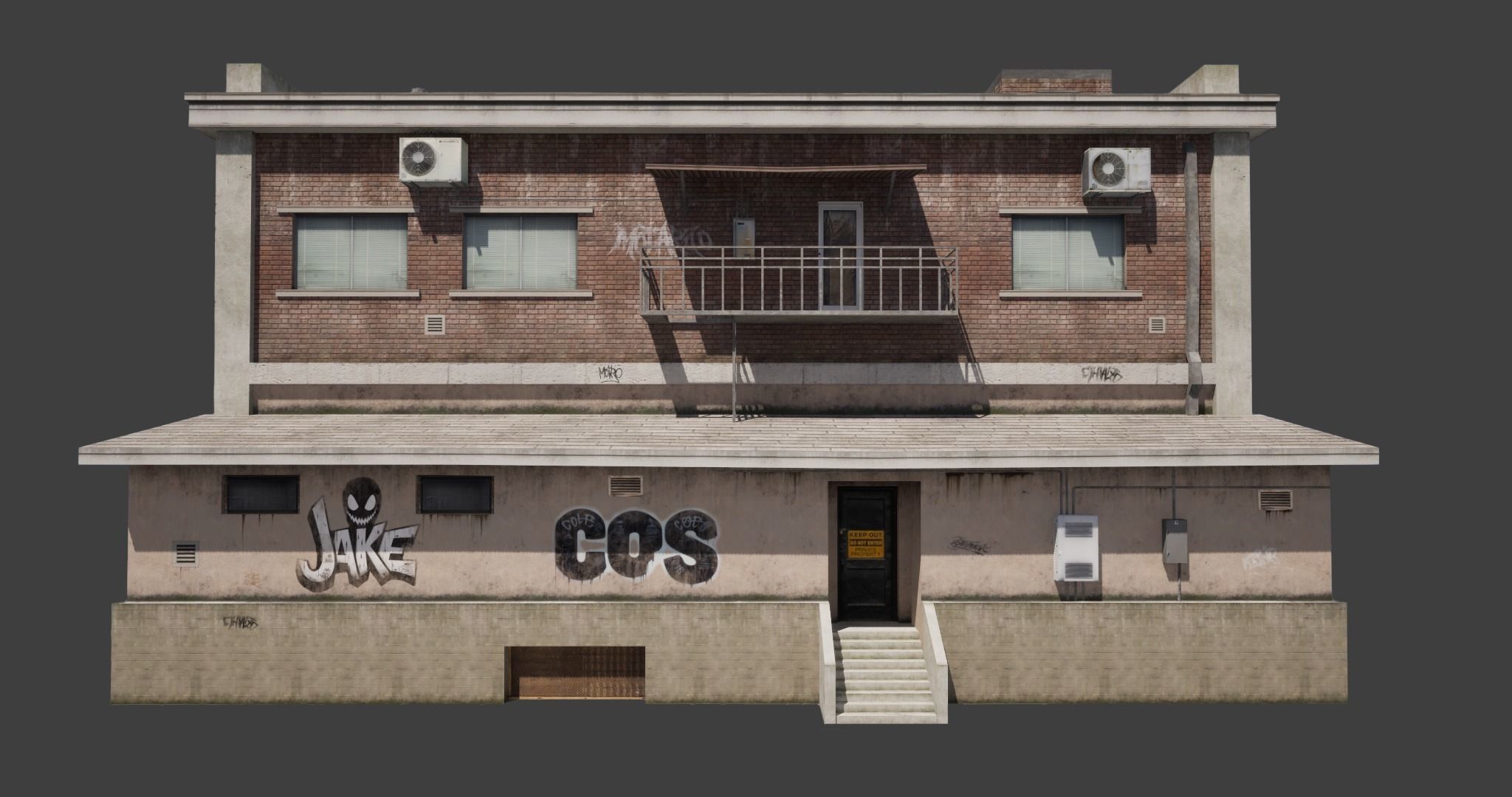 Building industrial City Work Street Low-poly 3D model Low-poly 3D model_5