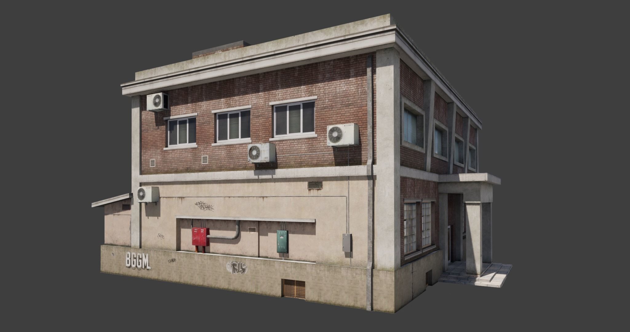 Building industrial City Work Street Low-poly 3D model Low-poly 3D model_6