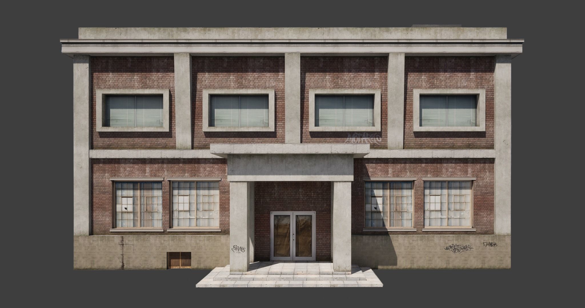 Building industrial City Work Street Low-poly 3D model Low-poly 3D model_2