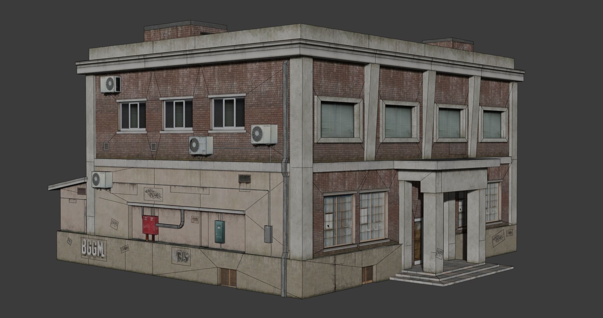 Building industrial City Work Street Low-poly 3D model Low-poly 3D model_10