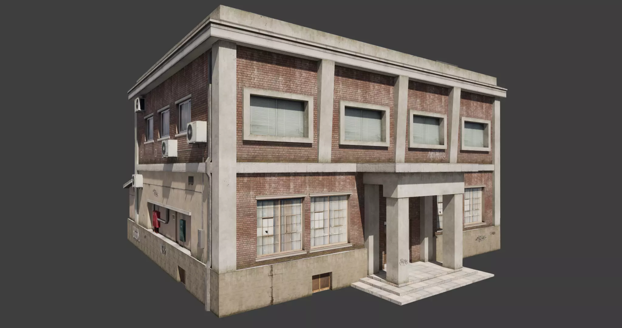 Building industrial City Work Street Low-poly 3D model Low-poly 3D model_0