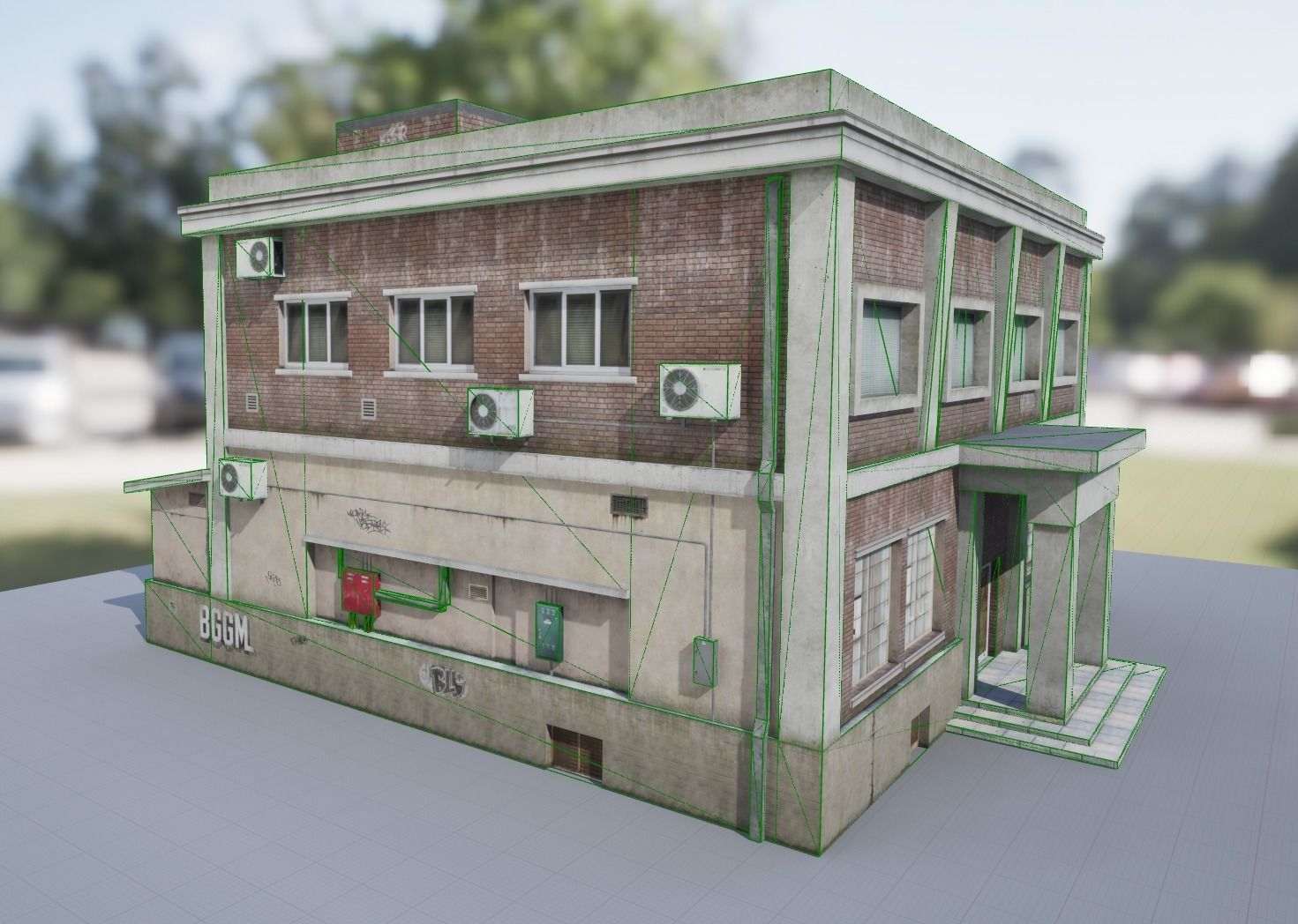 Building industrial City Work Street Low-poly 3D model Low-poly 3D model_8