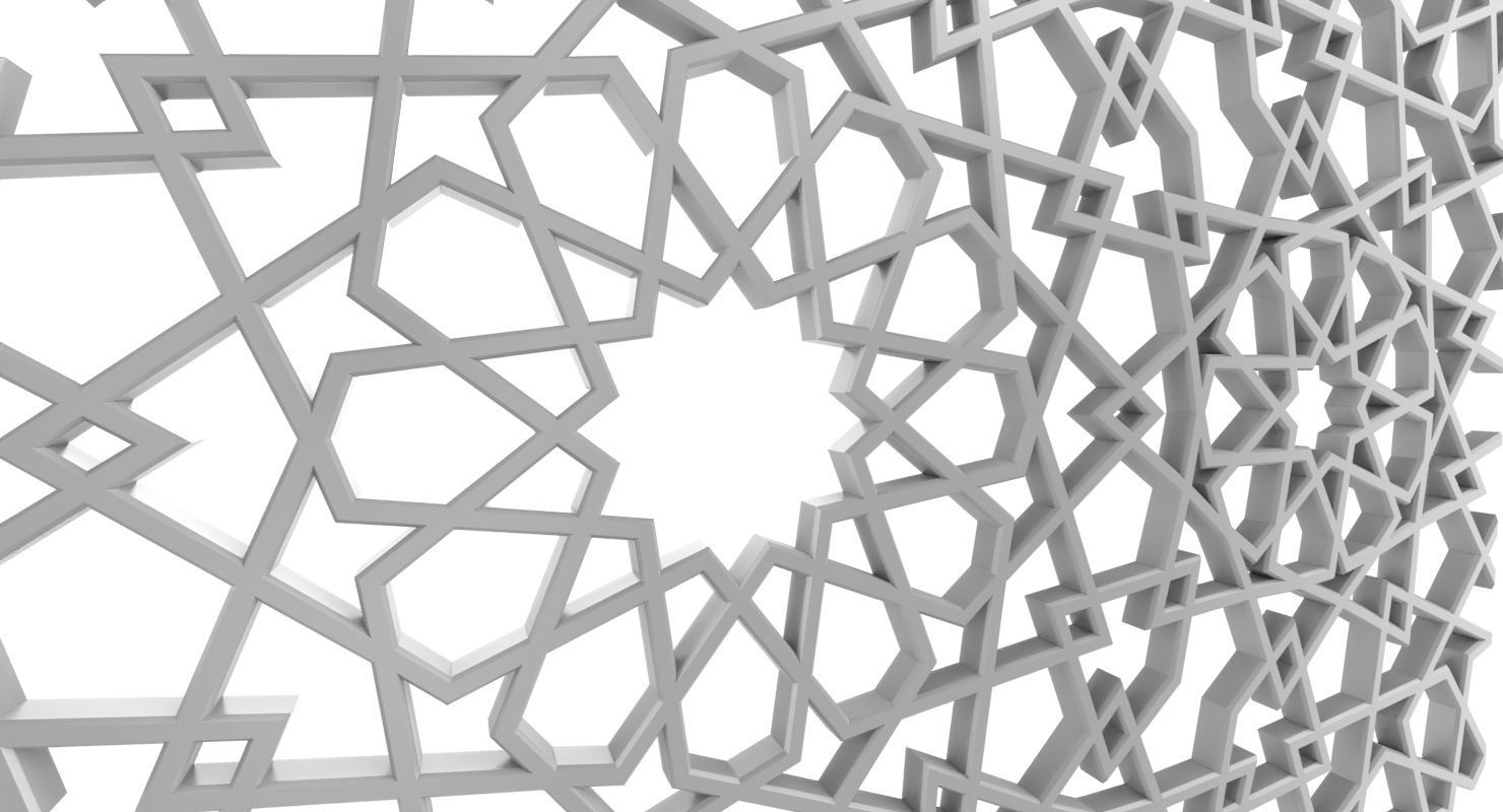 Arabic Decorative Pattern T3 Low-poly 3D model_2