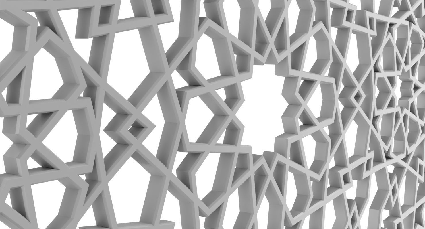 Arabic Decorative Pattern T3 Low-poly 3D model_1