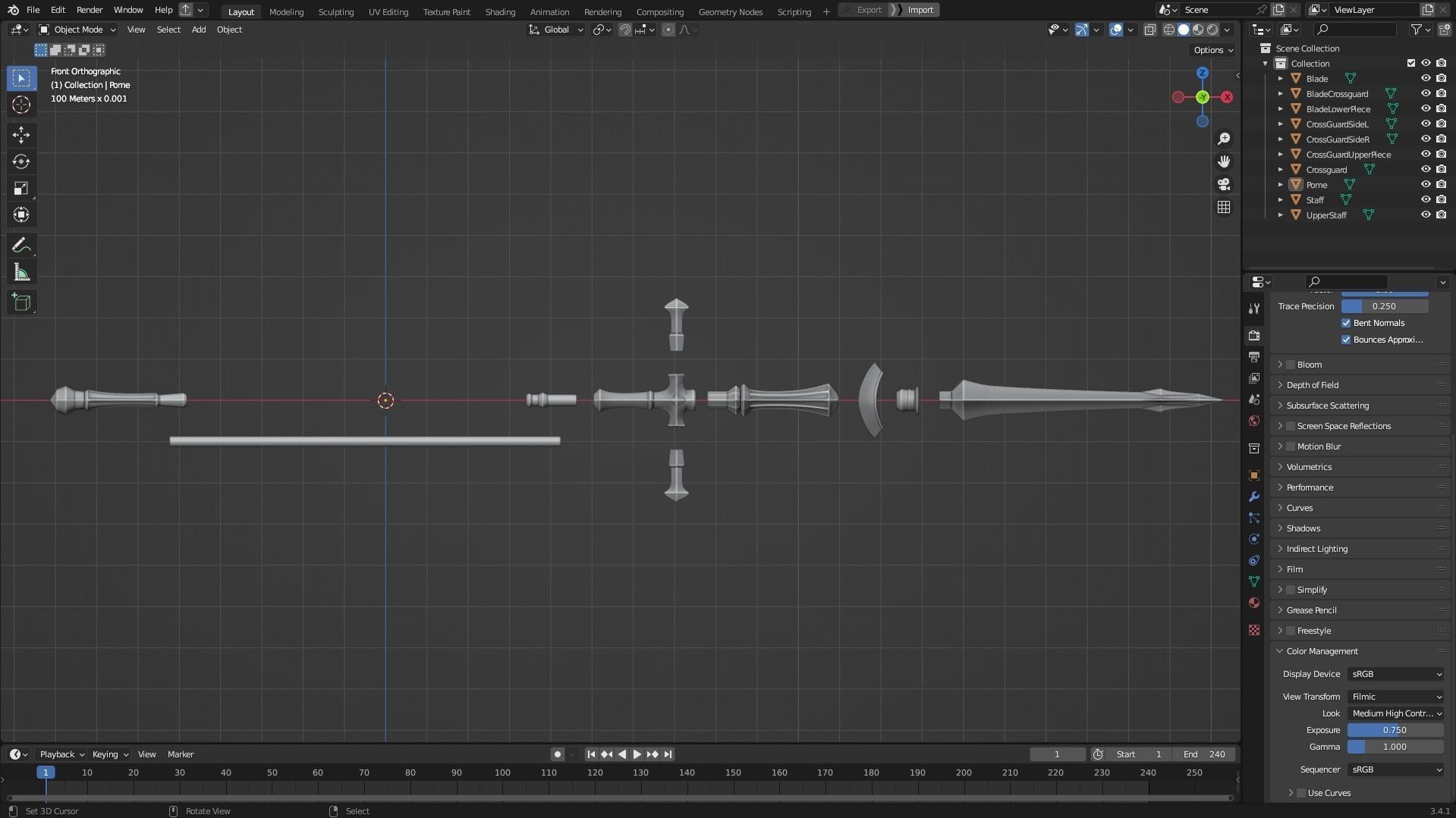 Dark Souls Ornstein Dragon Slayer Spear for Cosplay 3D print model_11