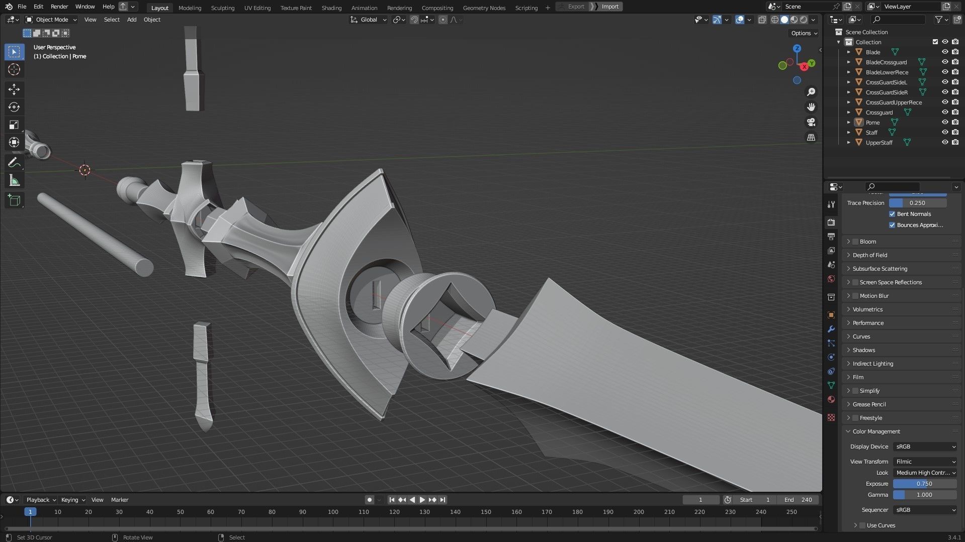 Dark Souls Ornstein Dragon Slayer Spear for Cosplay 3D print model_14
