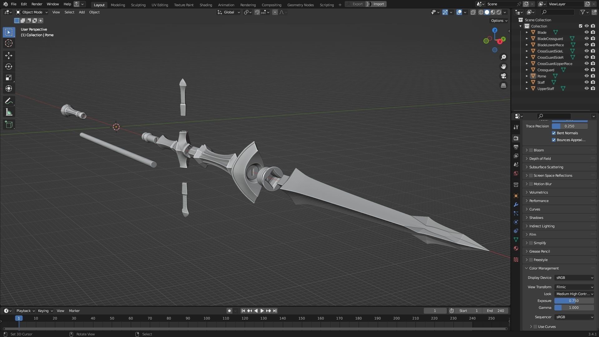 Dark Souls Ornstein Dragon Slayer Spear for Cosplay 3D print model_13
