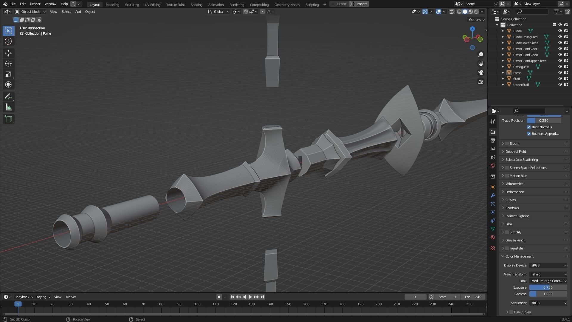 Dark Souls Ornstein Dragon Slayer Spear for Cosplay 3D print model_15