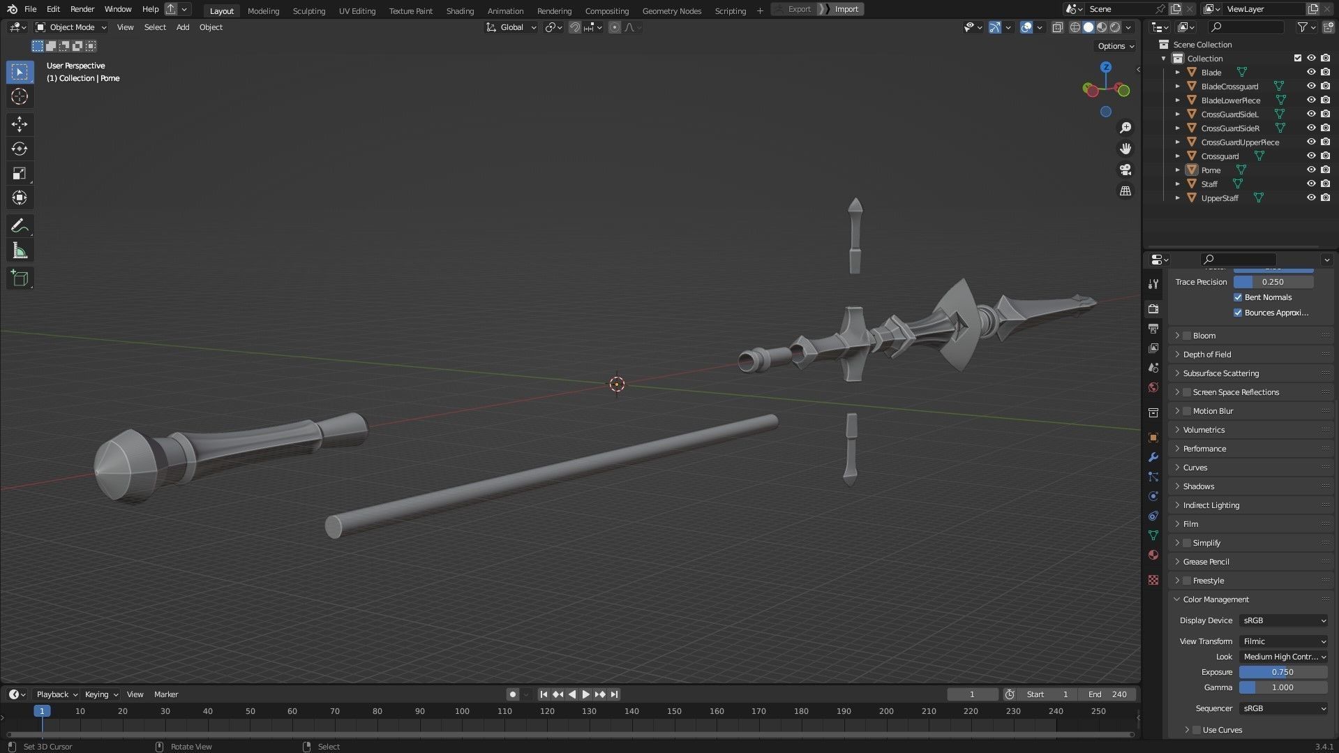 Dark Souls Ornstein Dragon Slayer Spear for Cosplay 3D print model_12