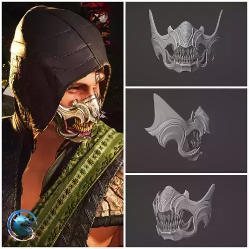 Reptile mask from MK1 - Wozakian Conflict Half-Mask 3D print model