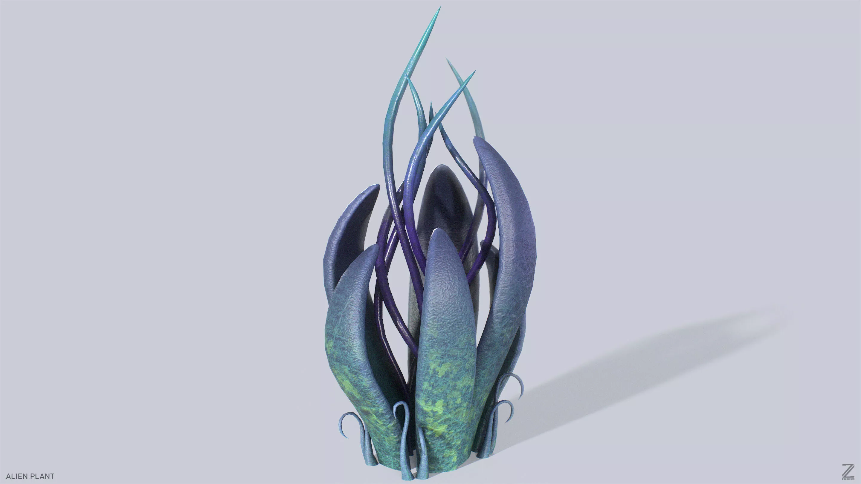 Alien plant Low-poly 3D model
