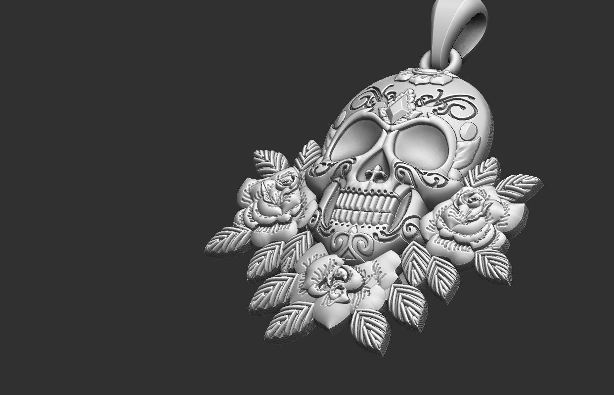 Sugar Skull  3D print model_7
