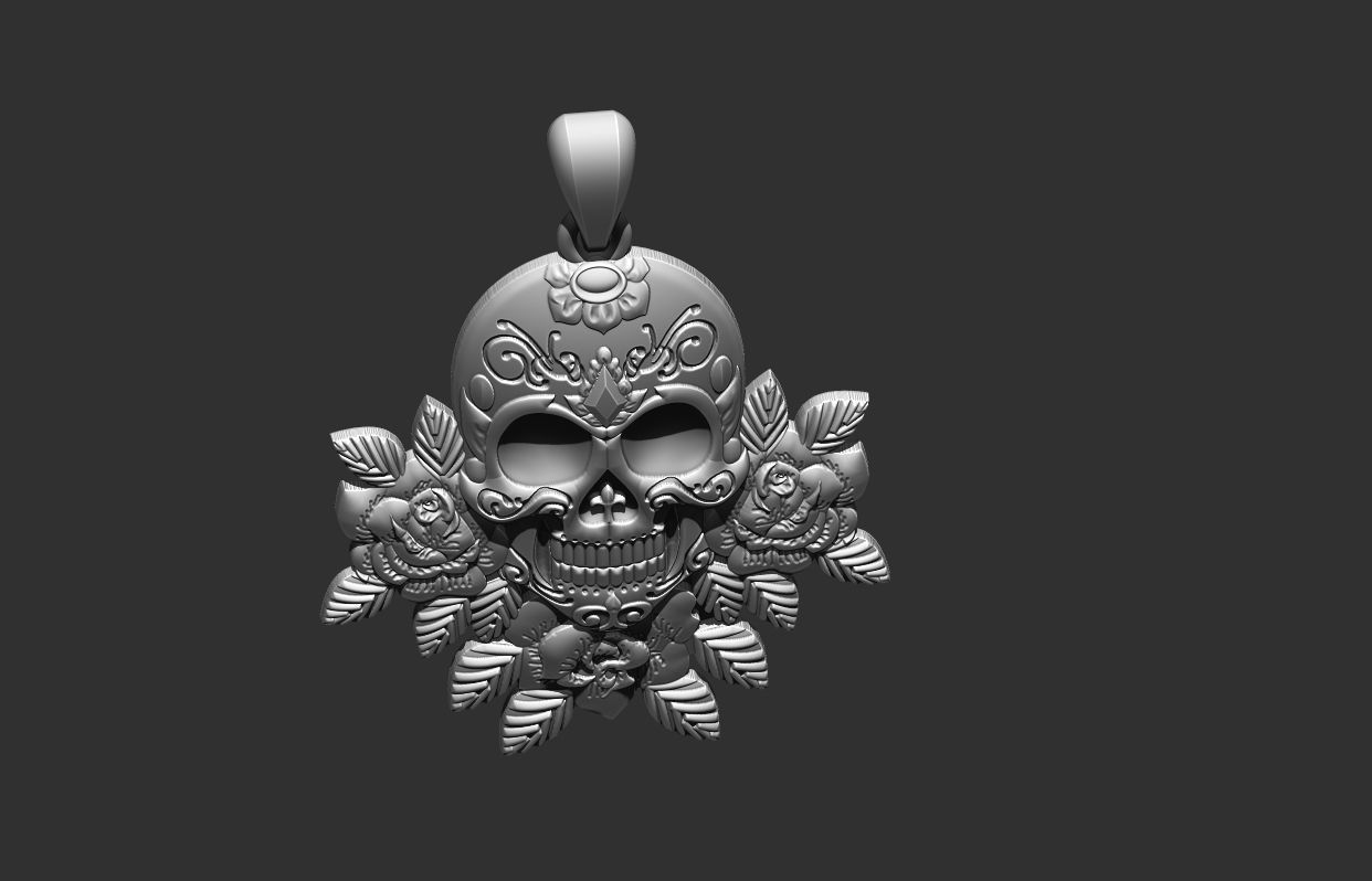 Sugar Skull  3D print model_6