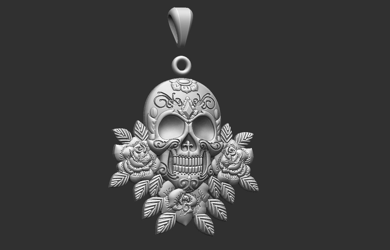 Sugar Skull  3D print model_11