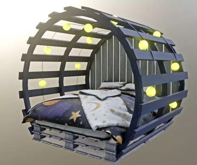 Goodnight Moon Bed Low-poly 3D model