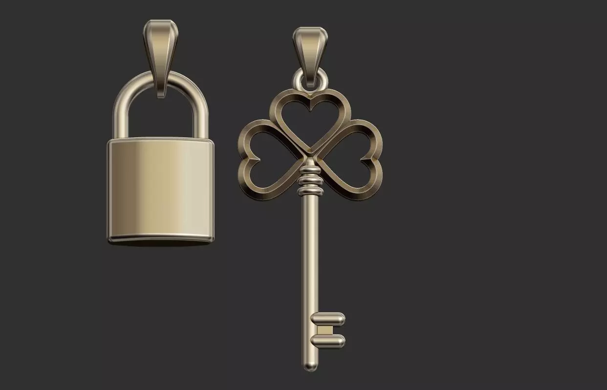Key and Lock Pendant 3D print model